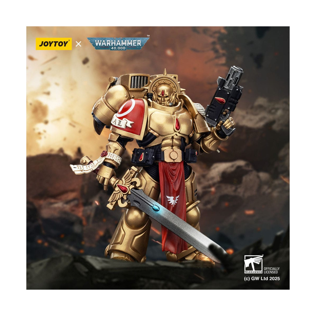 JoyToy Space Marines - Blood Angels - Combat Patrol Blood Angels Sanguinary Guard 1 mit Inferno Pistole und Encarmine Blade 1/18