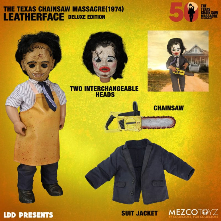 Mezco Lebendige Tote Puppen Kettensägenmassaker - Leatherface Deluxe Edition - The Texas Chainsaw Massacre (1974)