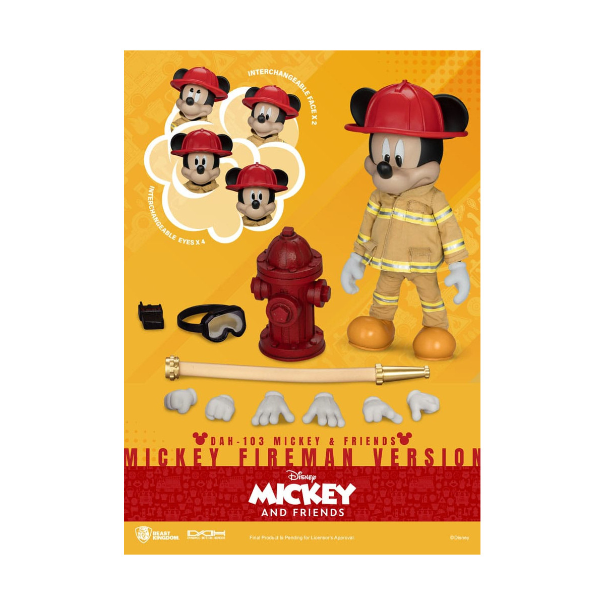 Beast Kingdom - Mickey & Friends - Mickey Feuerwehrmann Ver. figurine Dynamic Action Heroes 1/9