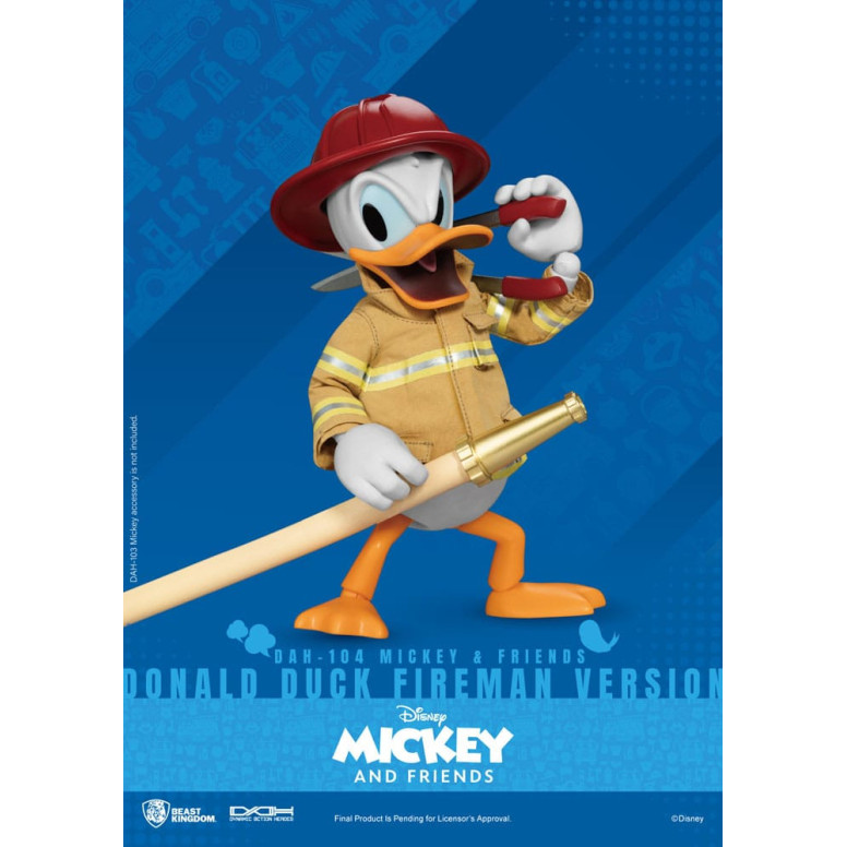 Beast Kingdom - Mickey & Friends - Donald Duck Feuerwehrmann Ver. Aktionsfigur Dynamic Action Heroes 1/9