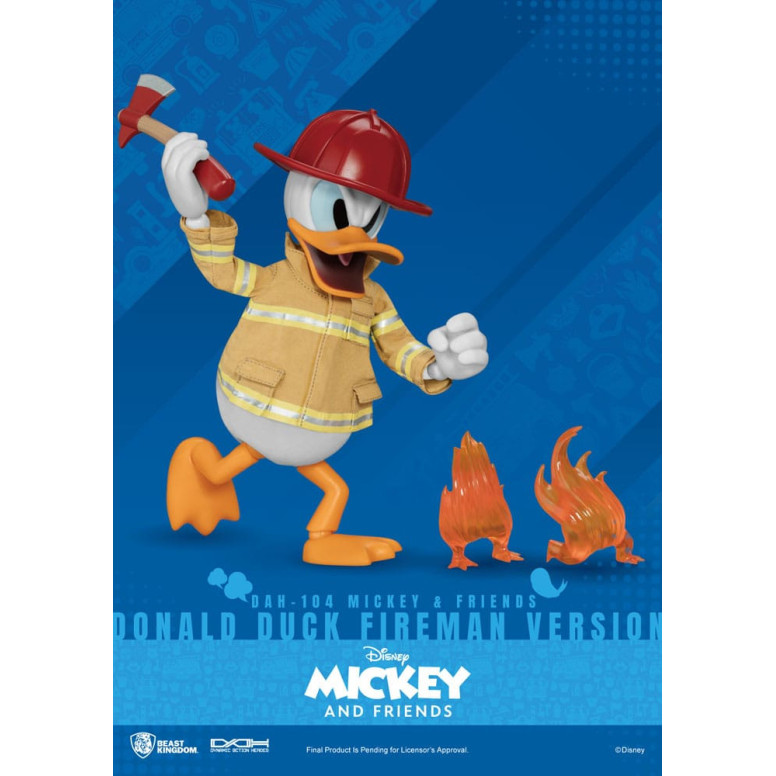 Beast Kingdom - Mickey & Friends - Donald Duck Feuerwehrmann Ver. Aktionsfigur Dynamic Action Heroes 1/9