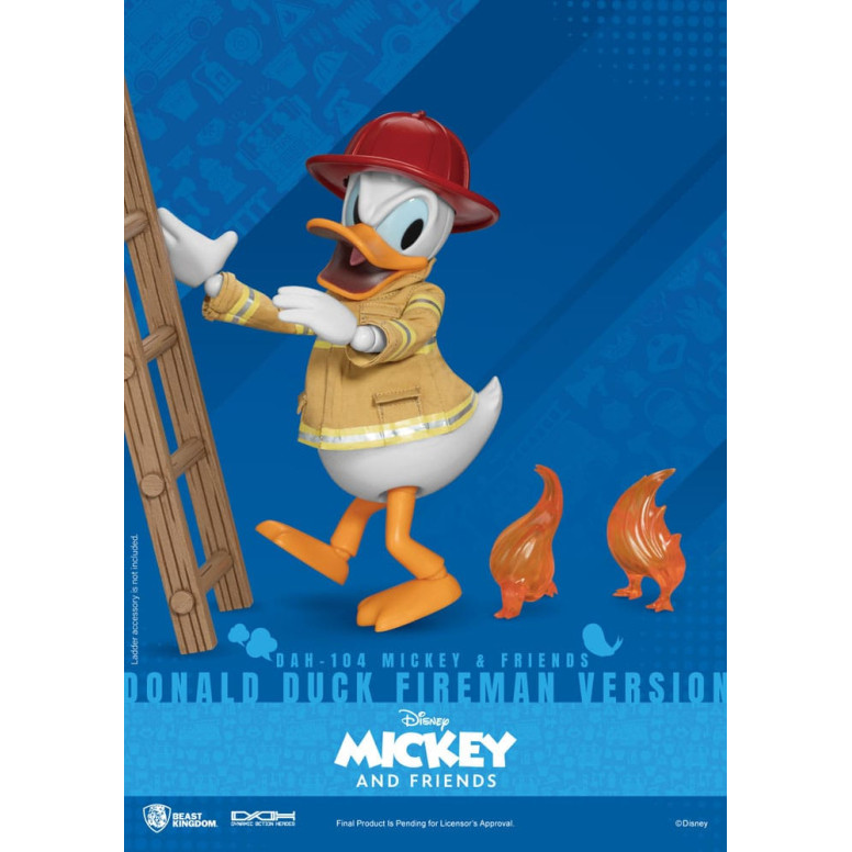 Beast Kingdom - Mickey & Friends - Donald Duck Feuerwehrmann Ver. Aktionsfigur Dynamic Action Heroes 1/9