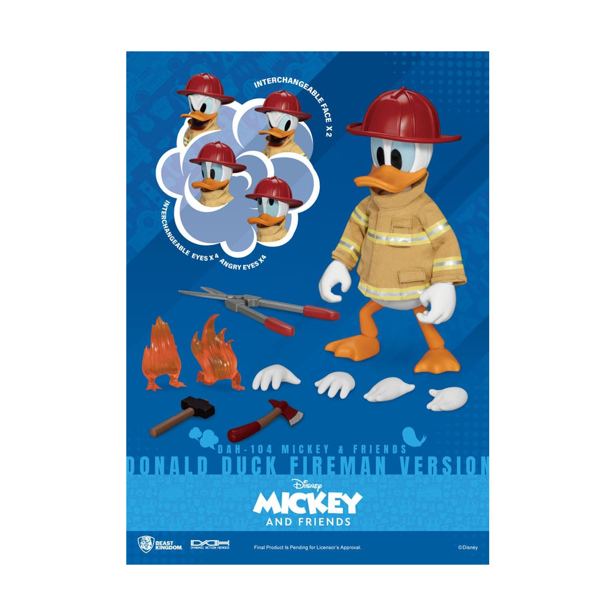 Beast Kingdom - Mickey & Friends - Donald Duck Feuerwehrmann Ver. Aktionsfigur Dynamic Action Heroes 1/9
