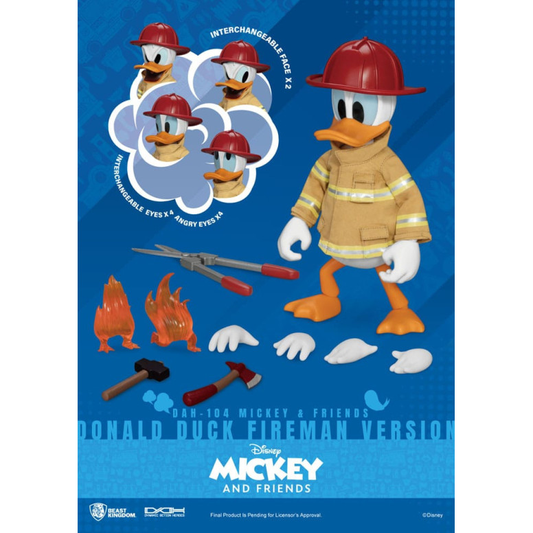 Beast Kingdom - Mickey & Friends - Donald Duck Feuerwehrmann Ver. Aktionsfigur Dynamic Action Heroes 1/9