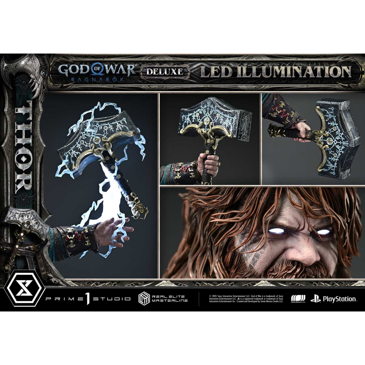 Prime 1 Studio - God of War: Ragnarok - Thor Deluxe Bonus Version - Real Elite Masterline Serie 1/3