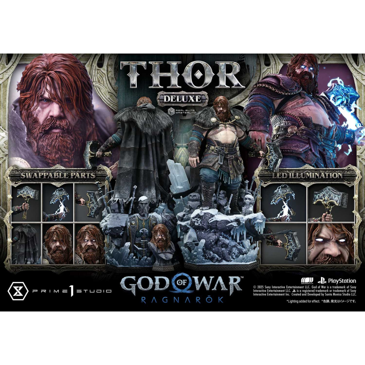 Prime 1 Studio - God of War: Ragnarok - Thor Deluxe Bonus Version - Real Elite Masterline Serie 1/3