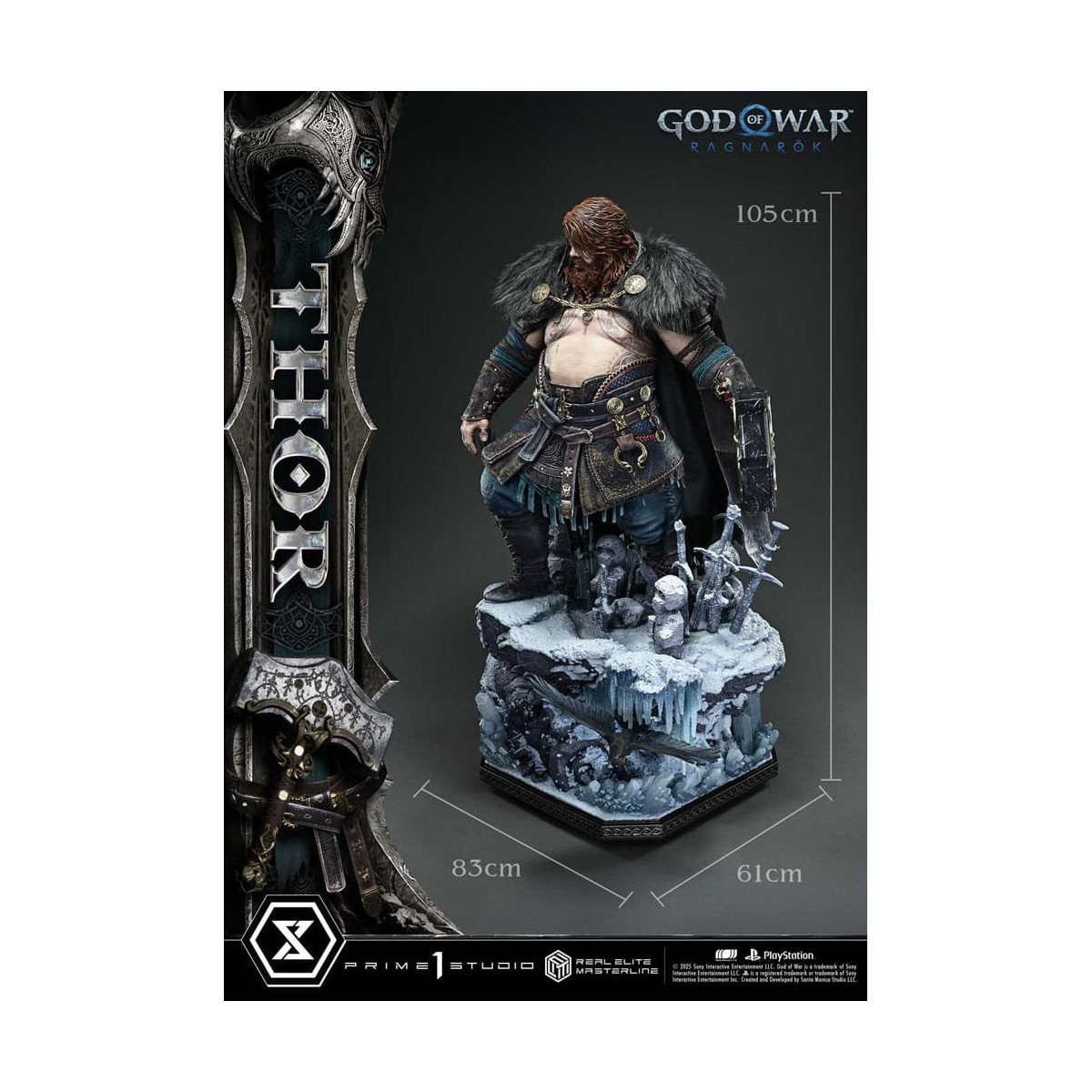 Prime 1 Studio - God of War: Ragnarok - Thor Deluxe Bonus Version - Real Elite Masterline Serie 1/3