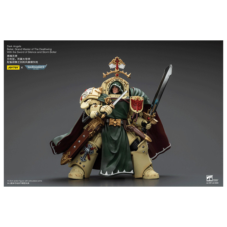 JoyToy Space Marines - Dark Angels - Belial, Großmeister der Todesschwinge mit dem Schwert der Stille und dem Sturmgewehr 1/18
