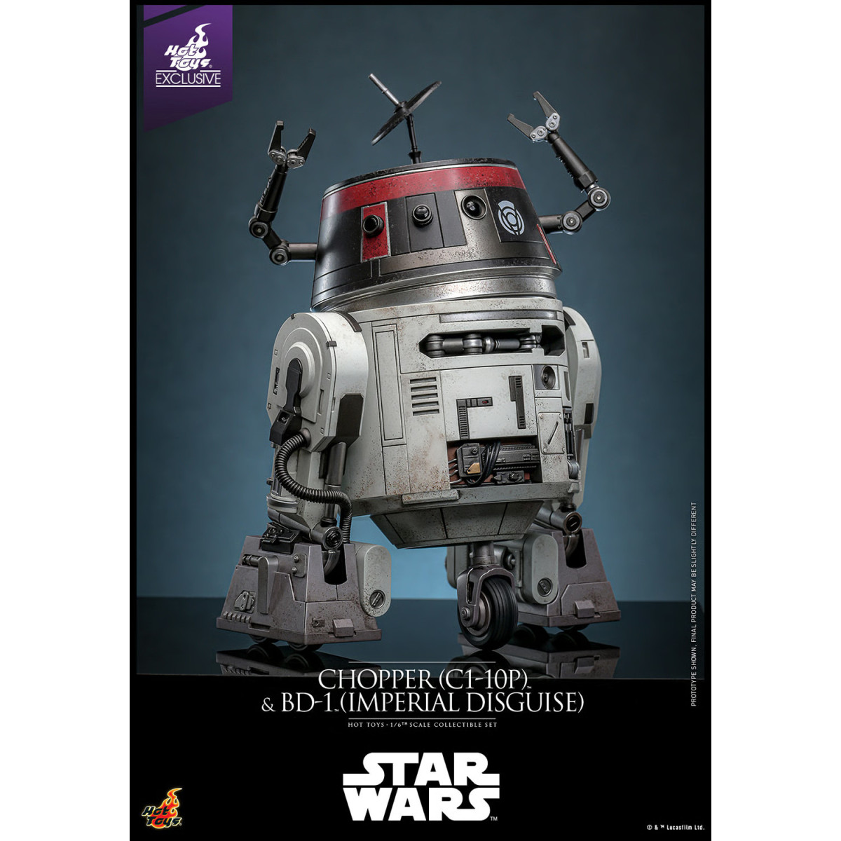 Hot Toys Star Wars - Chopper (C1-10P) & BD-1 (imperiale Verkleidung) - Rebels Hot Toys Exclusive