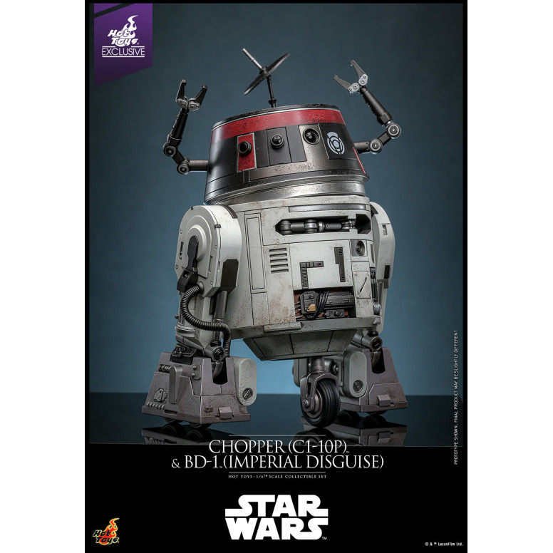 Hot Toys Star Wars - Chopper (C1-10P) & BD-1 (imperiale Verkleidung) - Rebels Hot Toys Exclusive