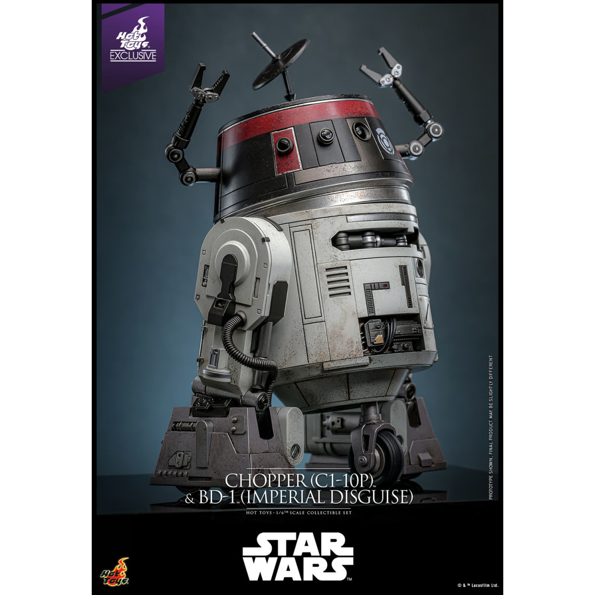 Hot Toys Star Wars - Chopper (C1-10P) & BD-1 (imperiale Verkleidung) - Rebels Hot Toys Exclusive