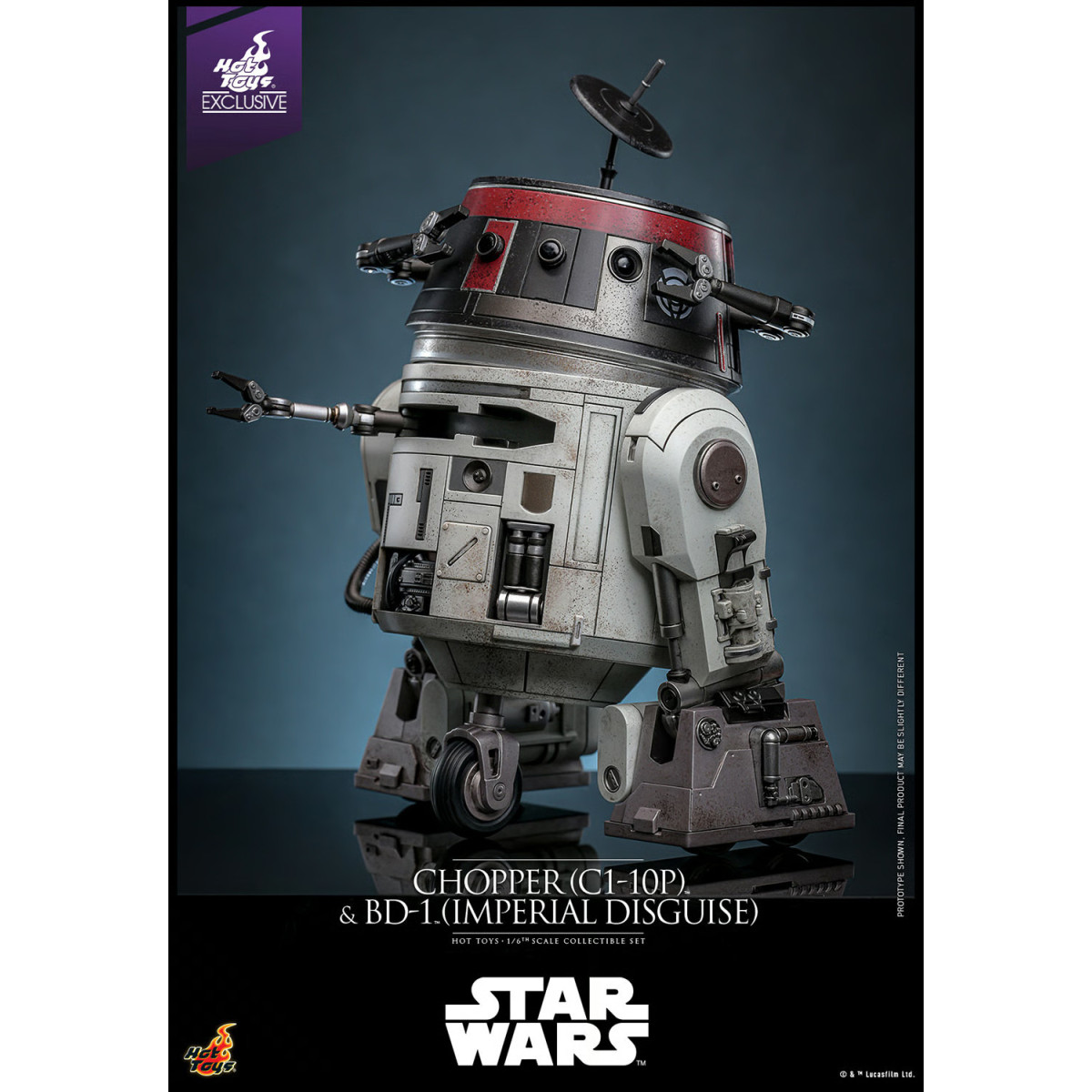 Hot Toys Star Wars - Chopper (C1-10P) & BD-1 (imperiale Verkleidung) - Rebels Hot Toys Exclusive