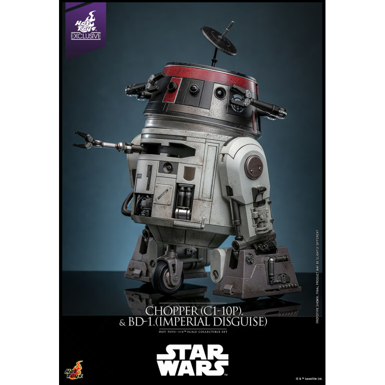 Hot Toys Star Wars - Chopper (C1-10P) & BD-1 (imperiale Verkleidung) - Rebels Hot Toys Exclusive
