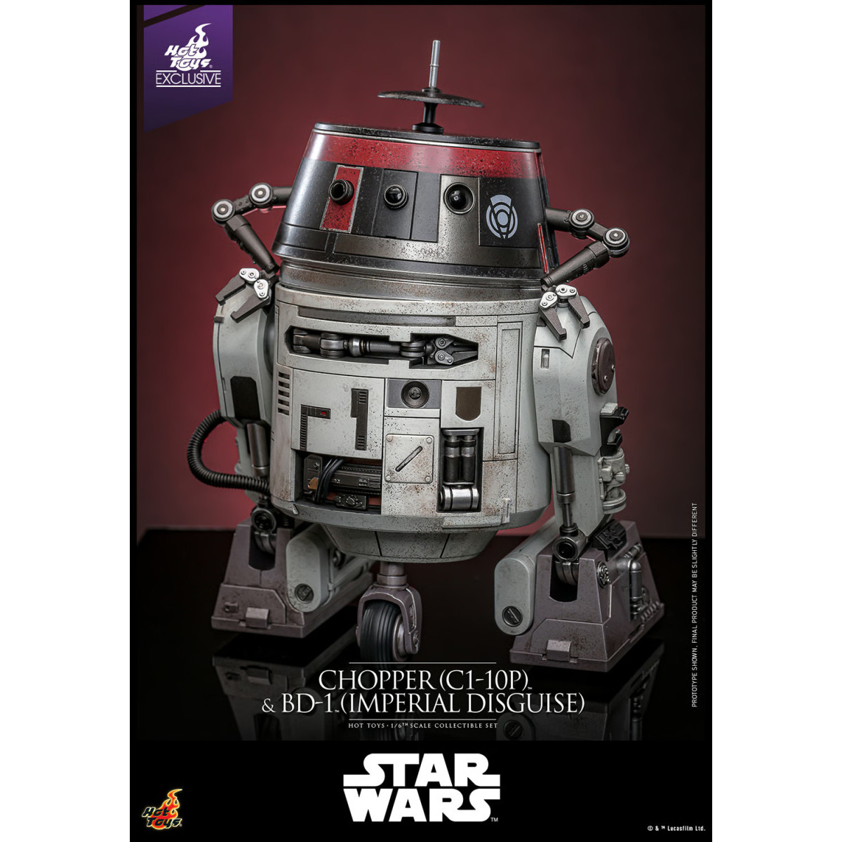 Hot Toys Star Wars - Chopper (C1-10P) & BD-1 (imperiale Verkleidung) - Rebels Hot Toys Exclusive