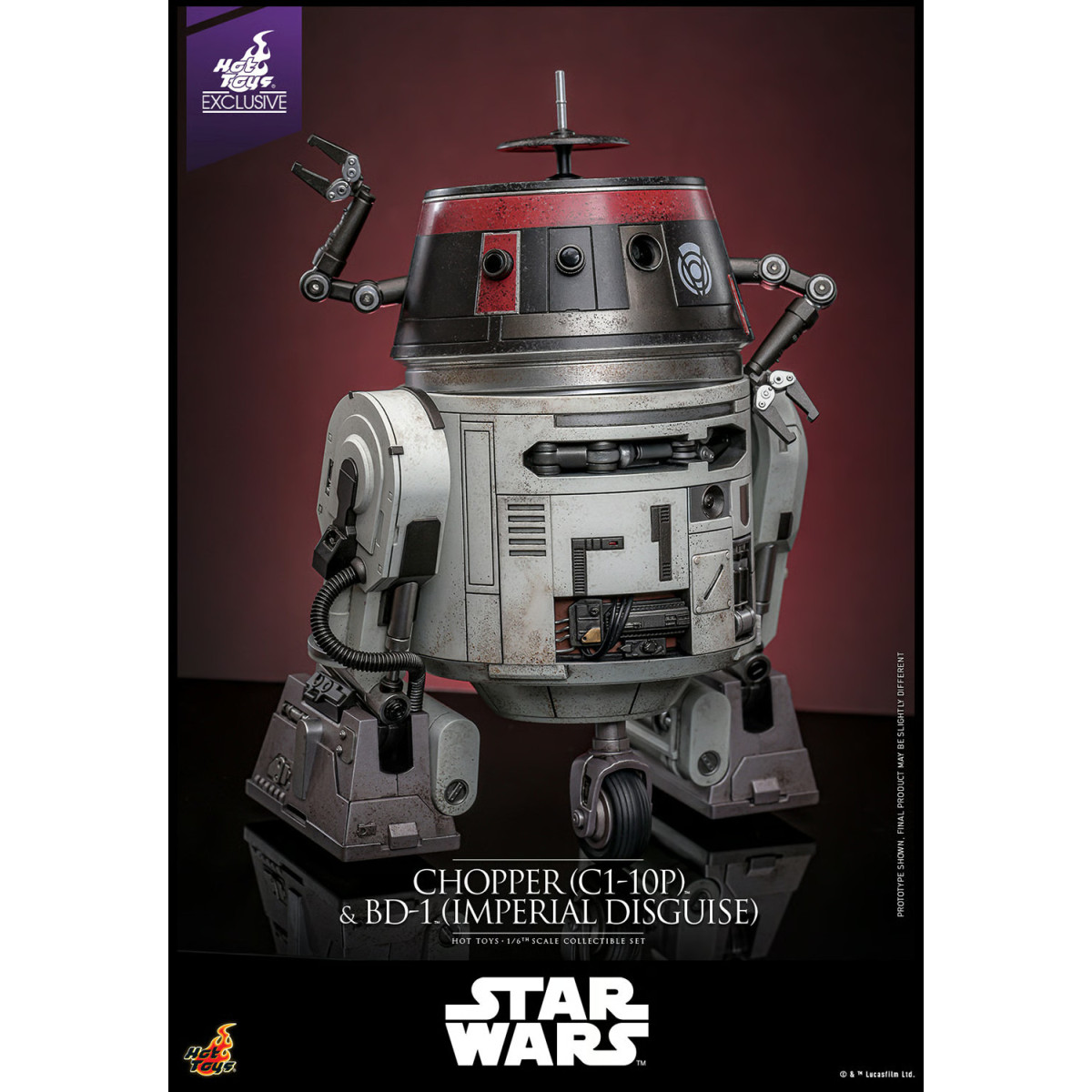 Hot Toys Star Wars - Chopper (C1-10P) & BD-1 (imperiale Verkleidung) - Rebels Hot Toys Exclusive