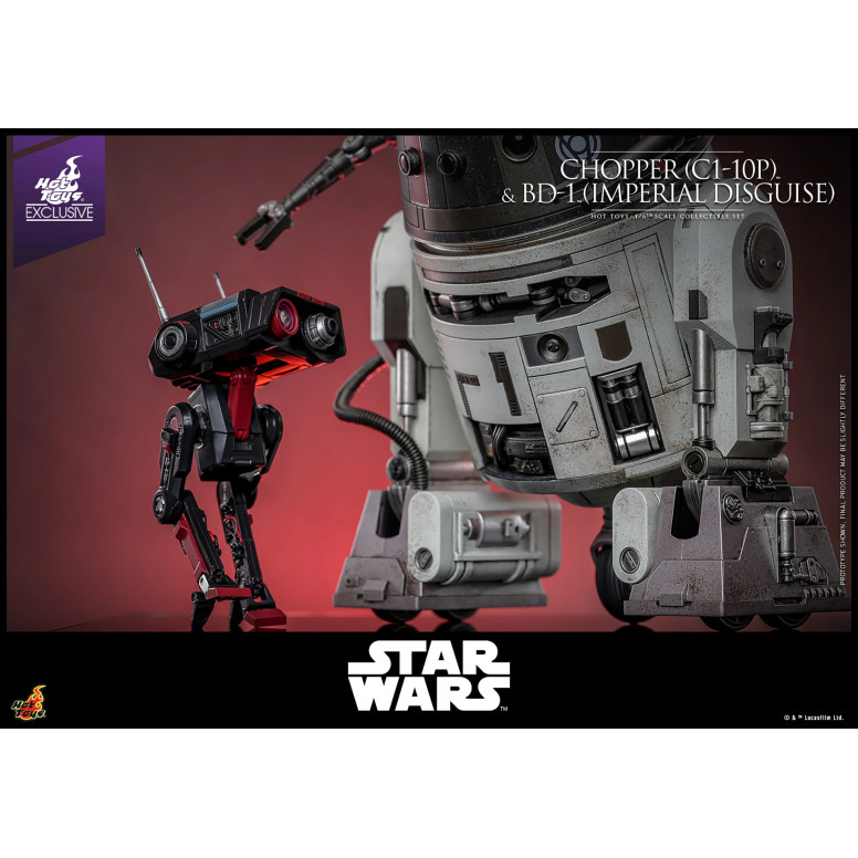 Hot Toys Star Wars - Chopper (C1-10P) & BD-1 (imperiale Verkleidung) - Rebels Hot Toys Exclusive