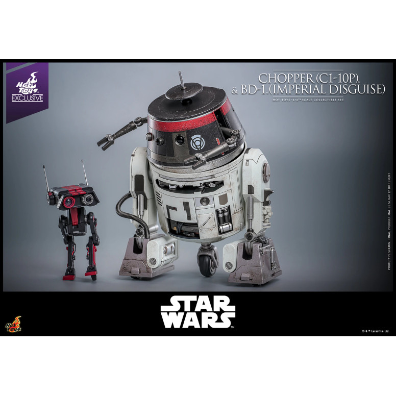 Hot Toys Star Wars - Chopper (C1-10P) & BD-1 (imperiale Verkleidung) - Rebels Hot Toys Exclusive
