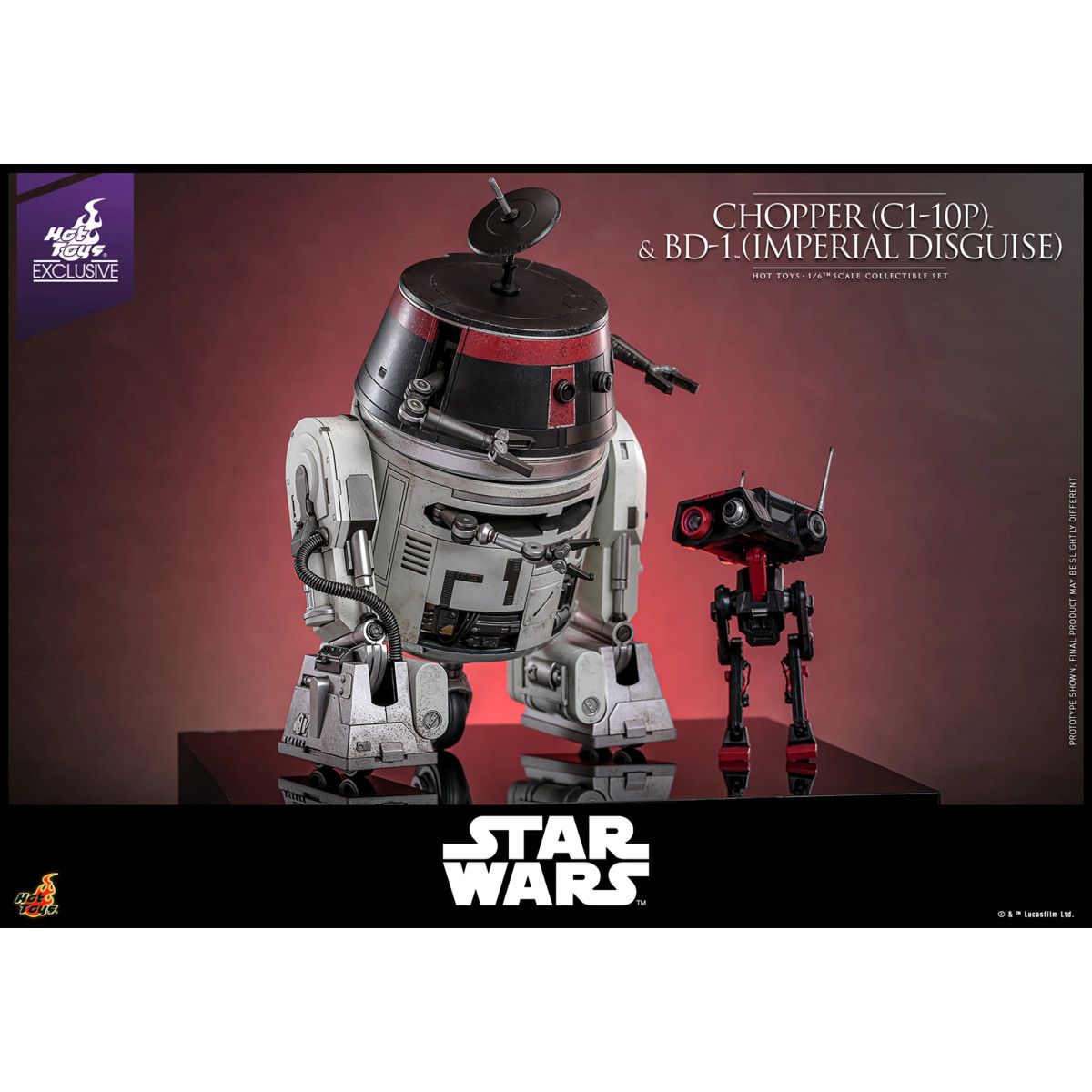 Hot Toys Star Wars - Chopper (C1-10P) & BD-1 (imperiale Verkleidung) - Rebels Hot Toys Exclusive