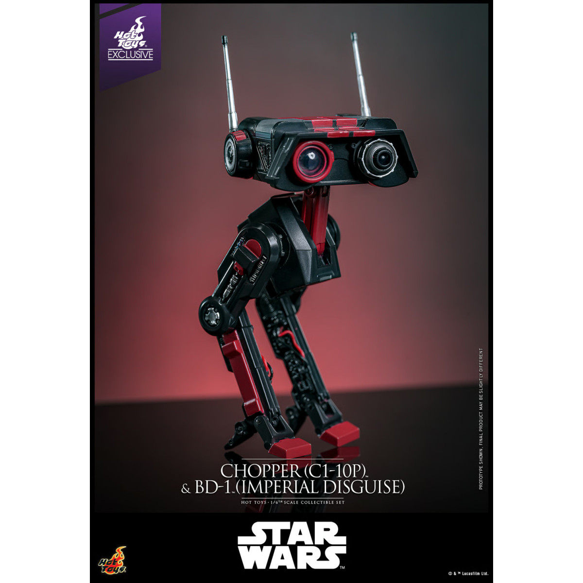 Hot Toys Star Wars - Chopper (C1-10P) & BD-1 (imperiale Verkleidung) - Rebels Hot Toys Exclusive