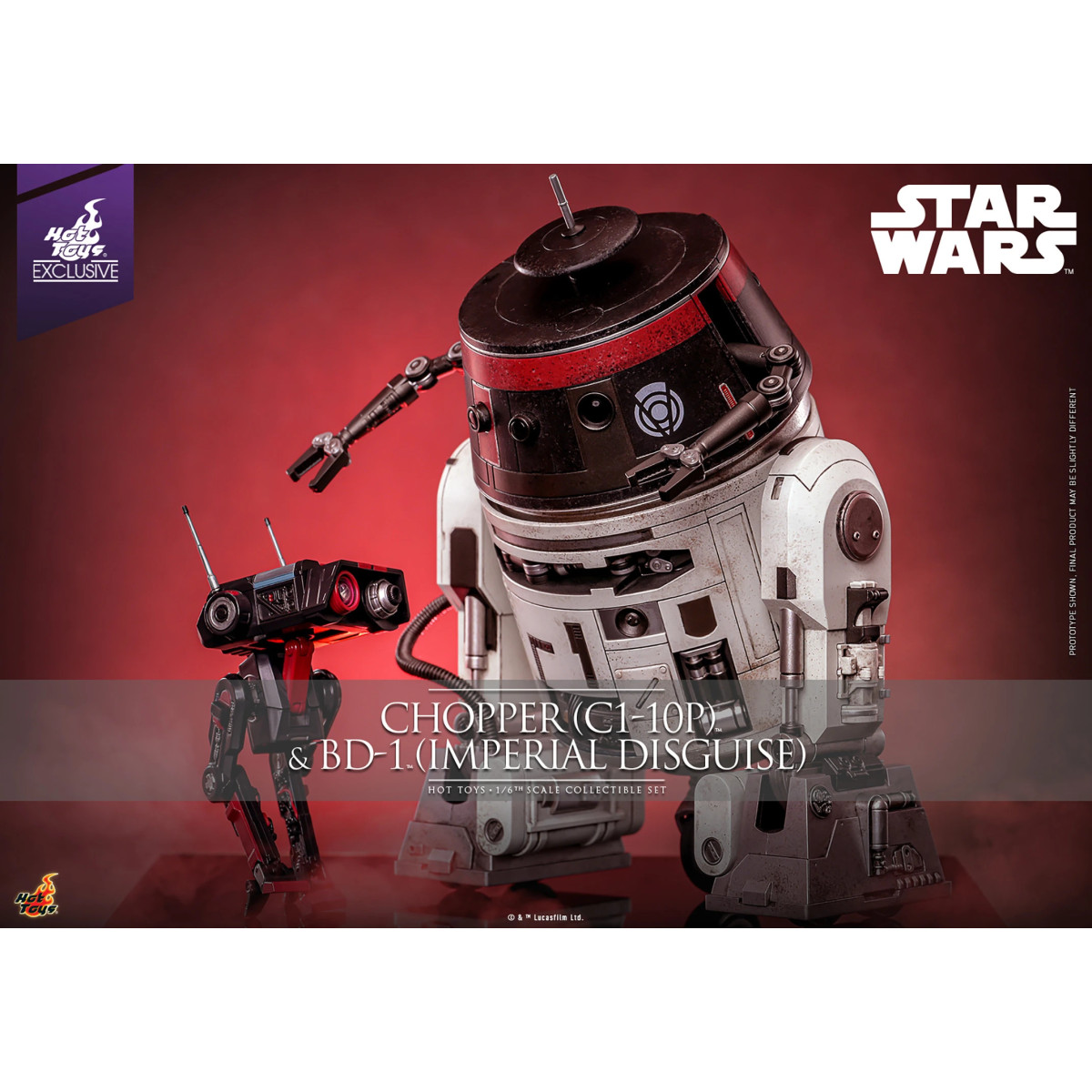 Hot Toys Star Wars - Chopper (C1-10P) & BD-1 (imperiale Verkleidung) - Rebels Hot Toys Exclusive