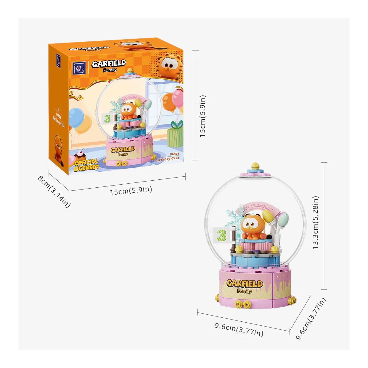 Pantasy - Garfield Crystal Ball Serie - Garfield Geburtstagstorte (Set a construire)