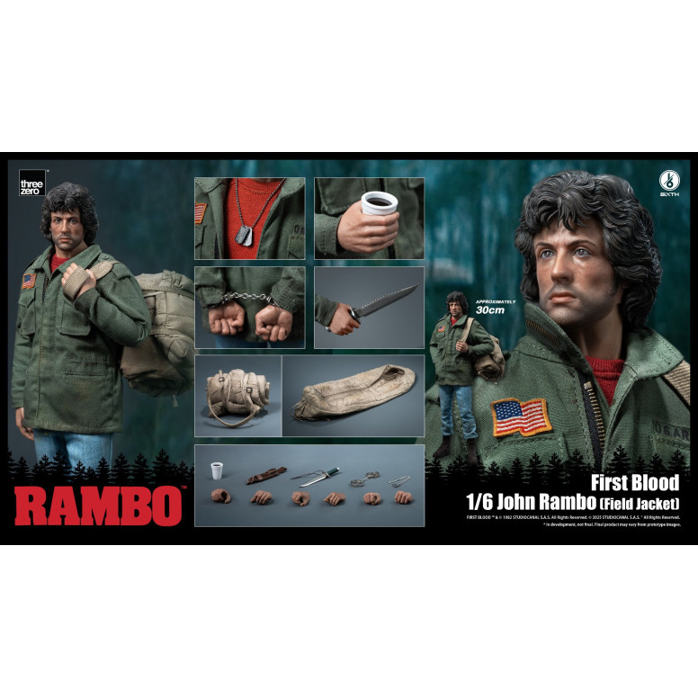 Three Zero - Rambo I - Actionfigur 1/6 - John Rambo Feldjacke - 30cm