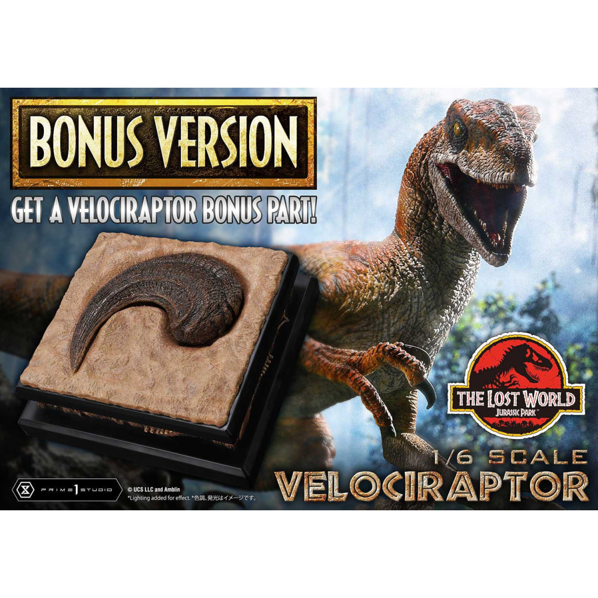 Prime 1 Studio - Jurassic Park II - Statue Legacy Museum Collection 1/6 Velociraptor Bonus Version 41 cm