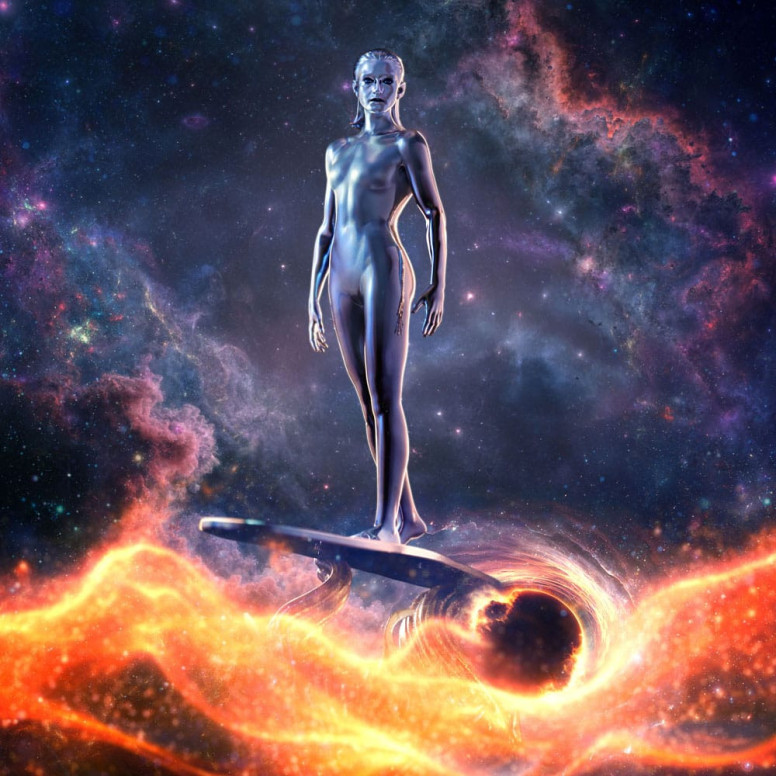 Iron Studios - Marvel Fantastic 4 - Silver Surfer Kunst Maßstab 1/10