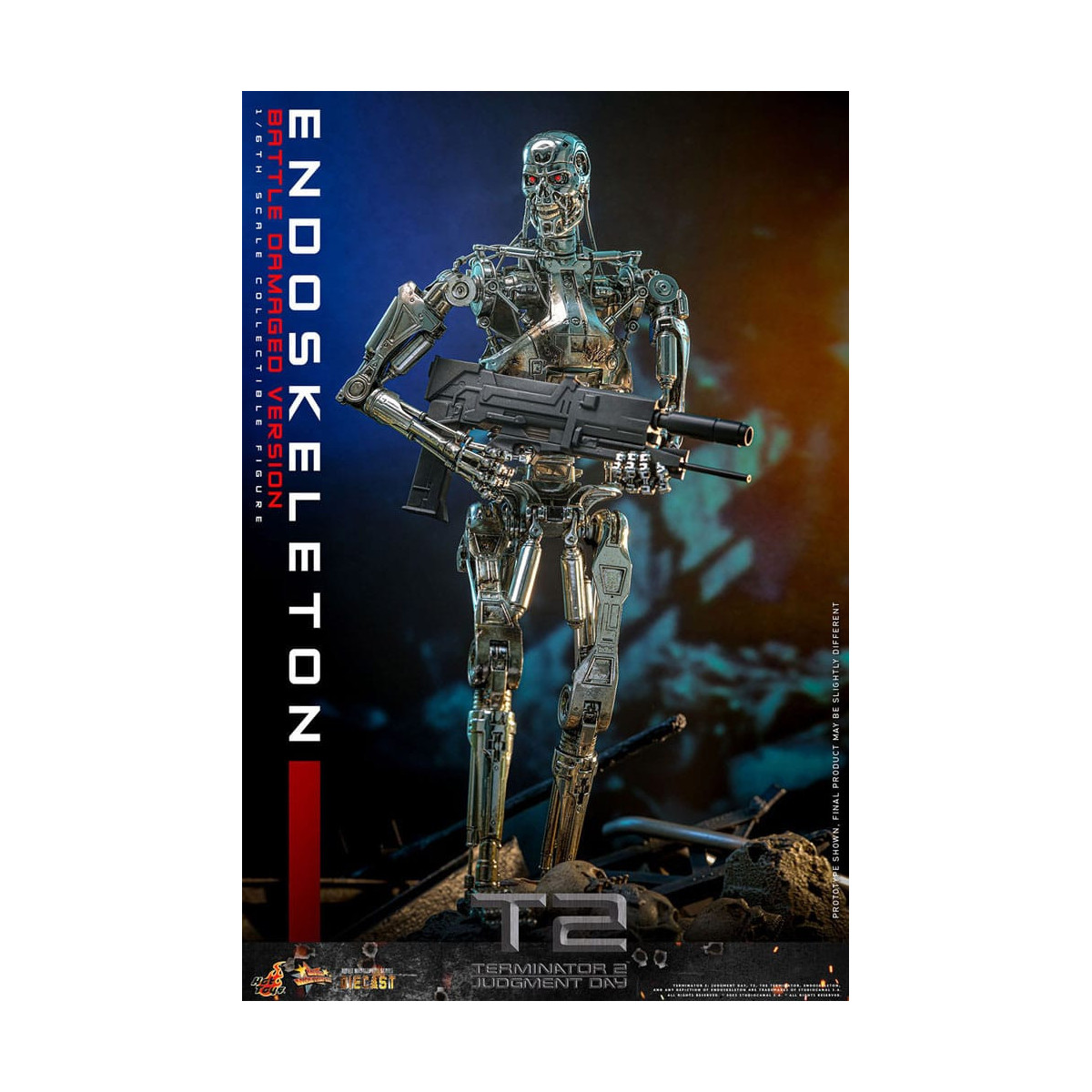 Hot Toys - Terminator 2: Judgment Day MMS 1/6 - Endoskelett (Battle Damaged Version) Die cast MMS840D77
