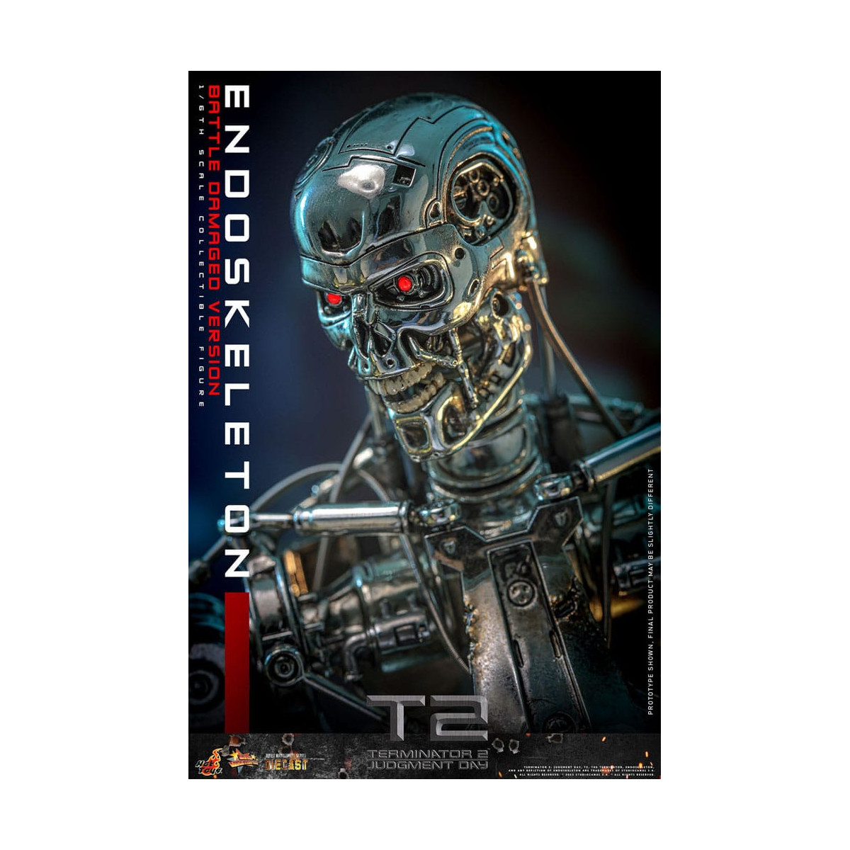 Hot Toys - Terminator 2: Judgment Day MMS 1/6 - Endoskelett (Battle Damaged Version) Die cast MMS840D77