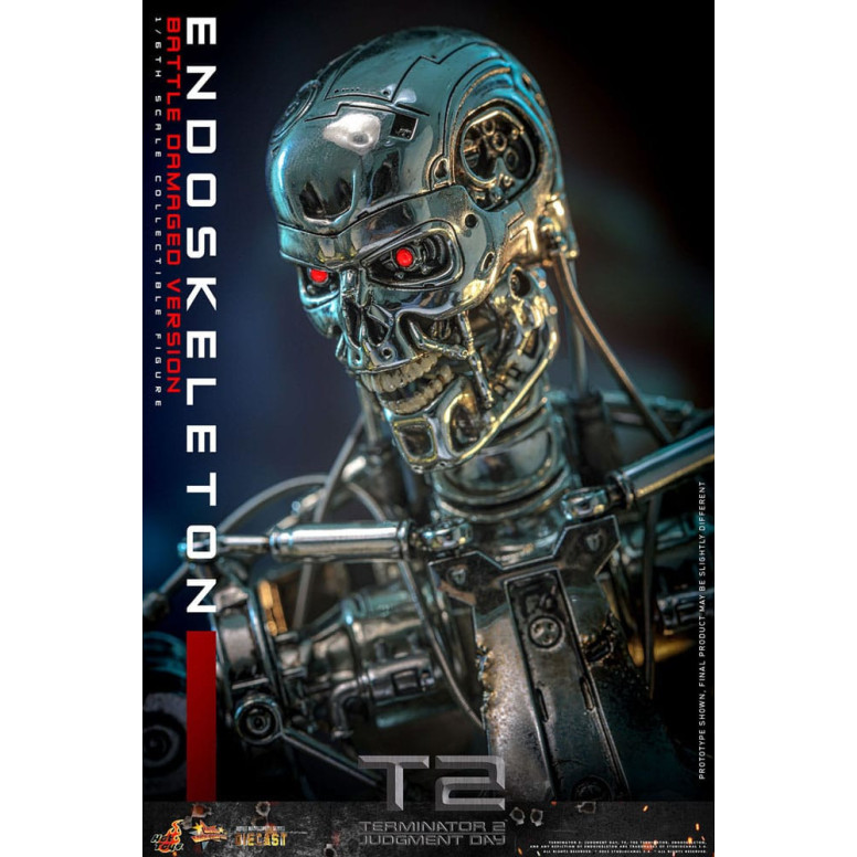 Hot Toys - Terminator 2: Judgment Day MMS 1/6 - Endoskelett (Battle Damaged Version) Die cast MMS840D77