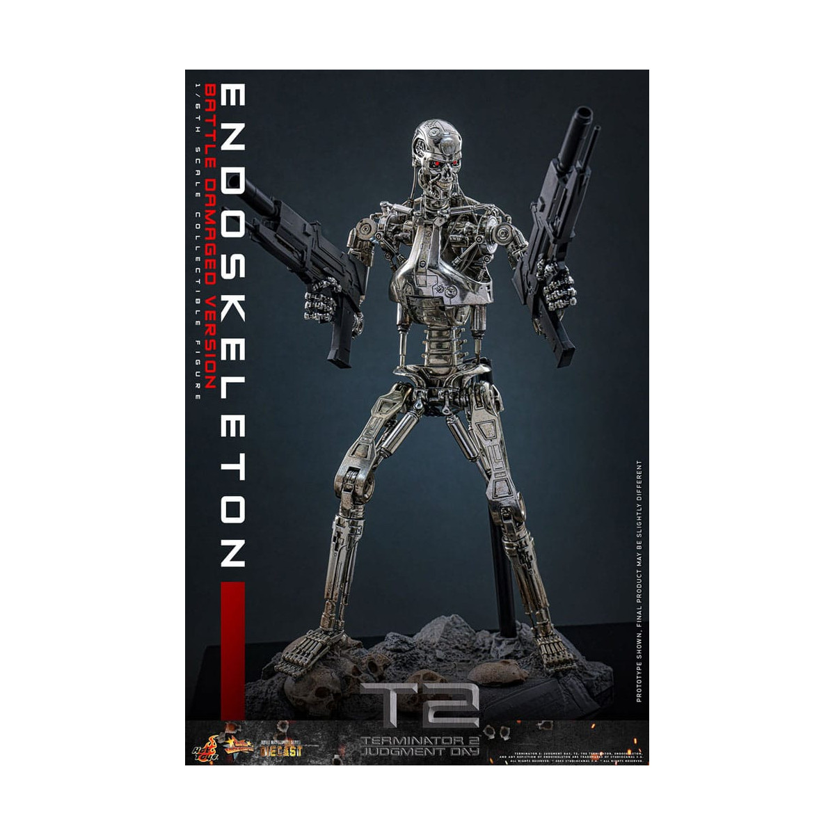 Hot Toys - Terminator 2: Judgment Day MMS 1/6 - Endoskelett (Battle Damaged Version) Die cast MMS840D77