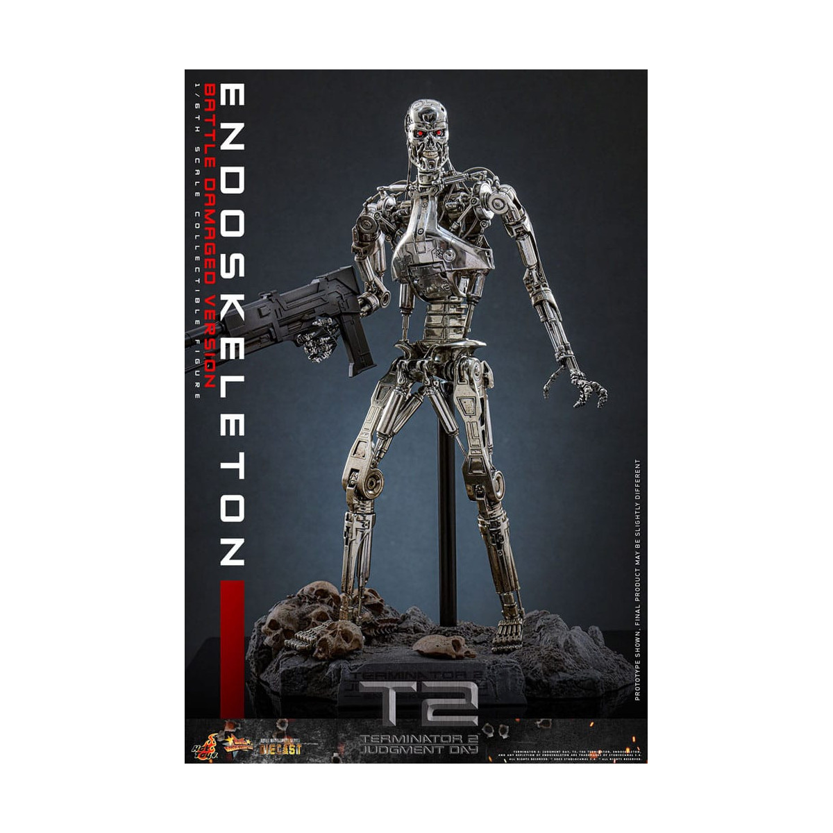 Hot Toys - Terminator 2: Judgment Day MMS 1/6 - Endoskelett (Battle Damaged Version) Die cast MMS840D77