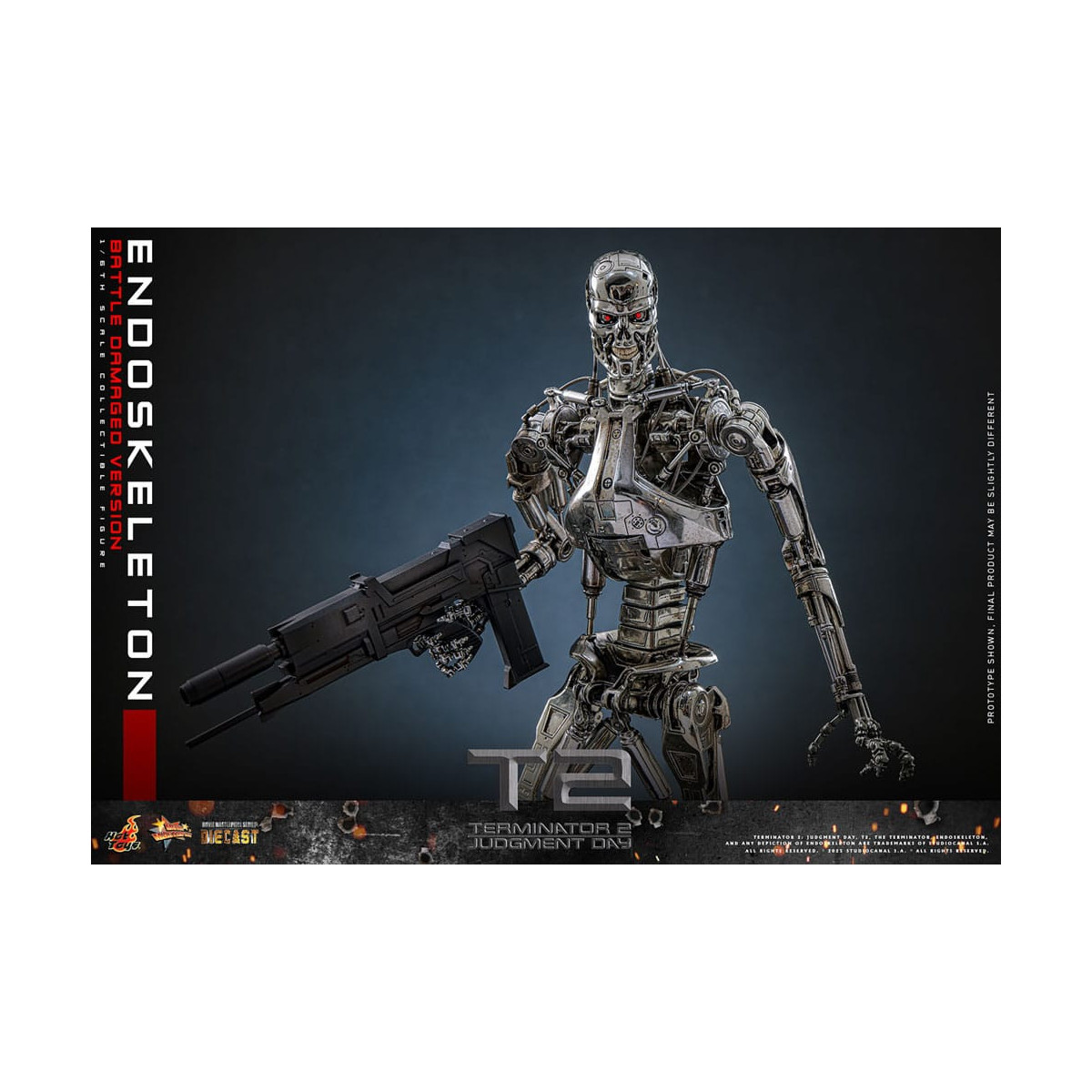 Hot Toys - Terminator 2: Judgment Day MMS 1/6 - Endoskelett (Battle Damaged Version) Die cast MMS840D77