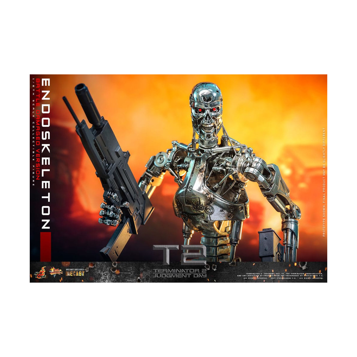 Hot Toys - Terminator 2: Judgment Day MMS 1/6 - Endoskelett (Battle Damaged Version) Die cast MMS840D77