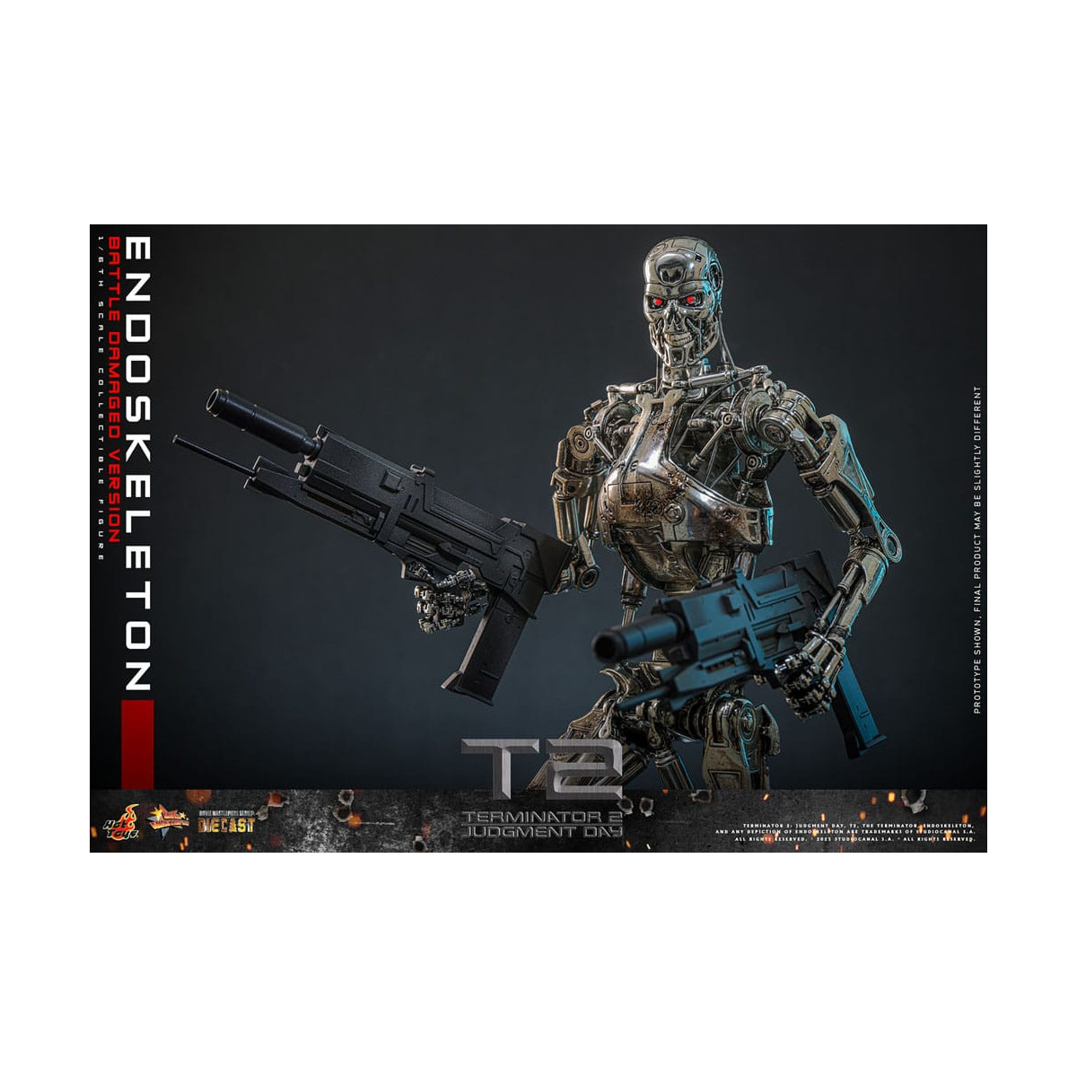 Hot Toys - Terminator 2: Judgment Day MMS 1/6 - Endoskelett (Battle Damaged Version) Die cast MMS840D77