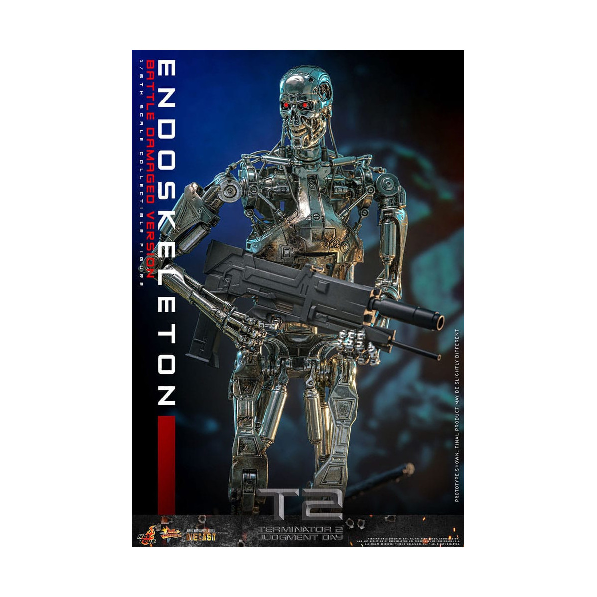 Hot Toys - Terminator 2: Judgment Day MMS 1/6 - Endoskelett (Battle Damaged Version) Die cast MMS840D77