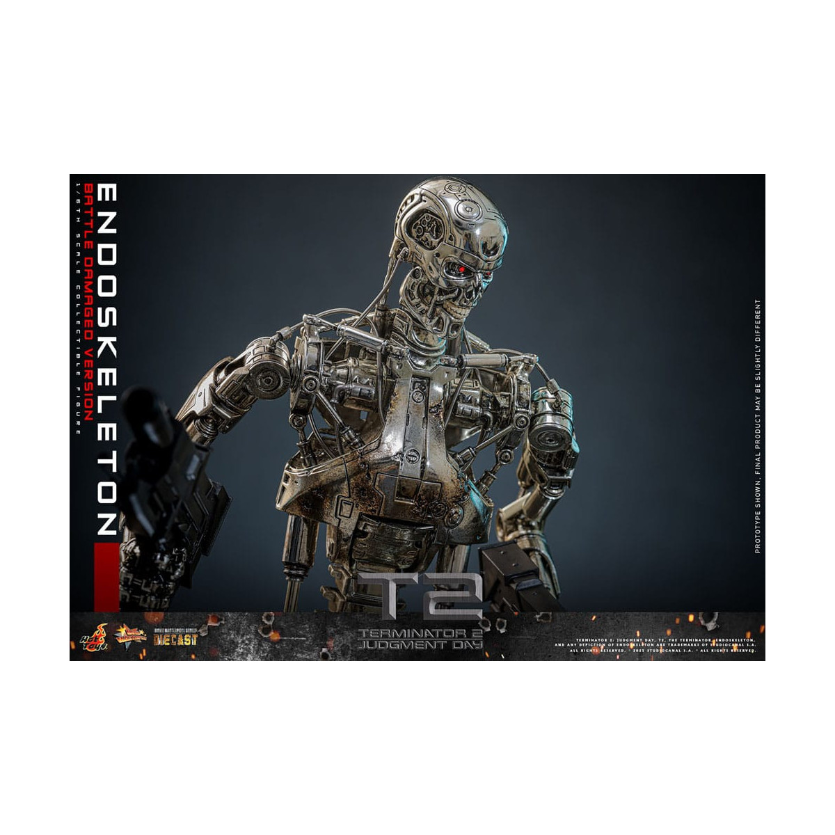 Hot Toys - Terminator 2: Judgment Day MMS 1/6 - Endoskelett (Battle Damaged Version) Die cast MMS840D77