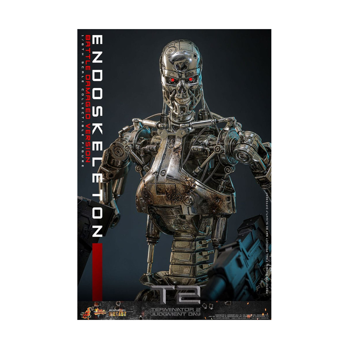 Hot Toys - Terminator 2: Judgment Day MMS 1/6 - Endoskelett (Battle Damaged Version) Die cast MMS840D77
