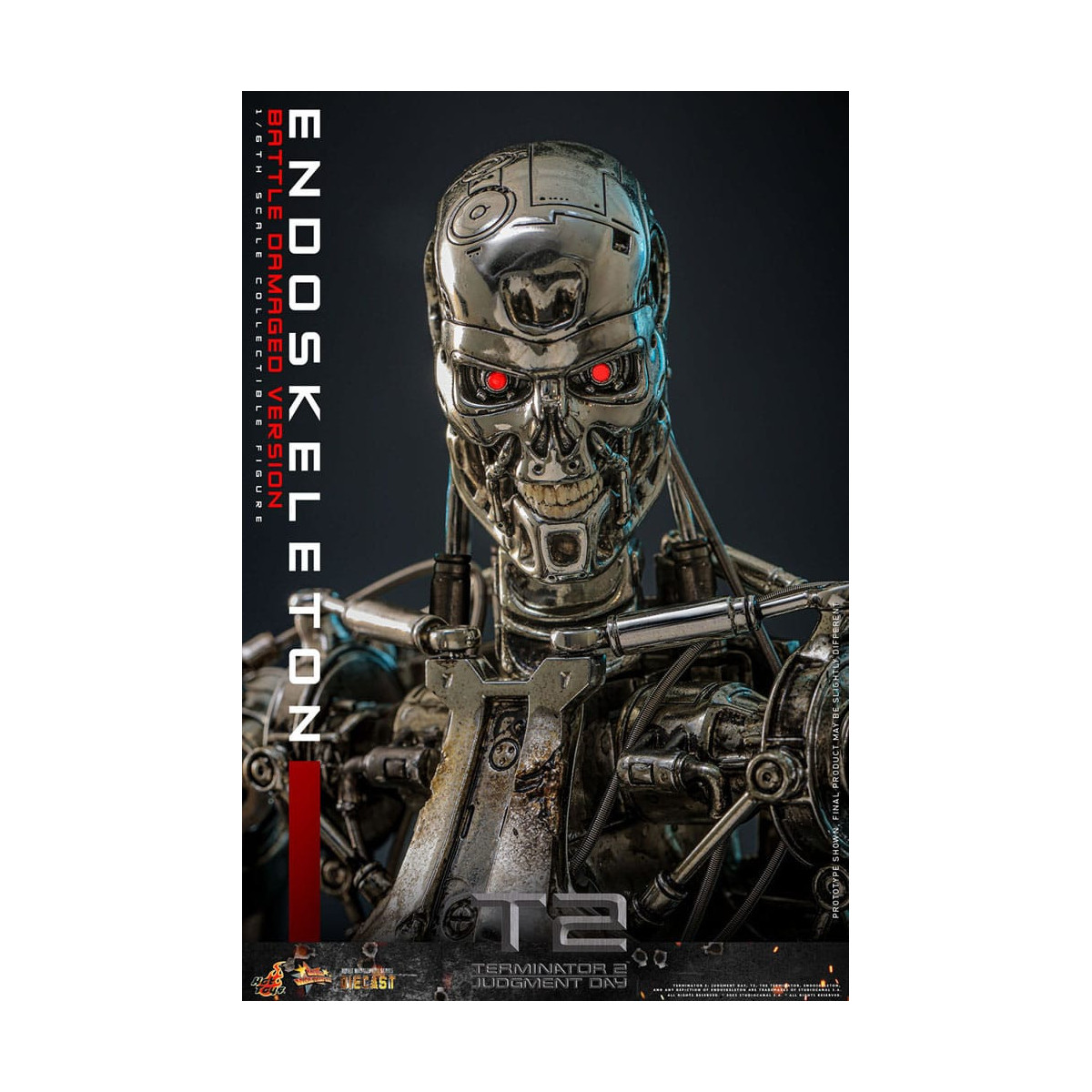 Hot Toys - Terminator 2: Judgment Day MMS 1/6 - Endoskelett (Battle Damaged Version) Die cast MMS840D77