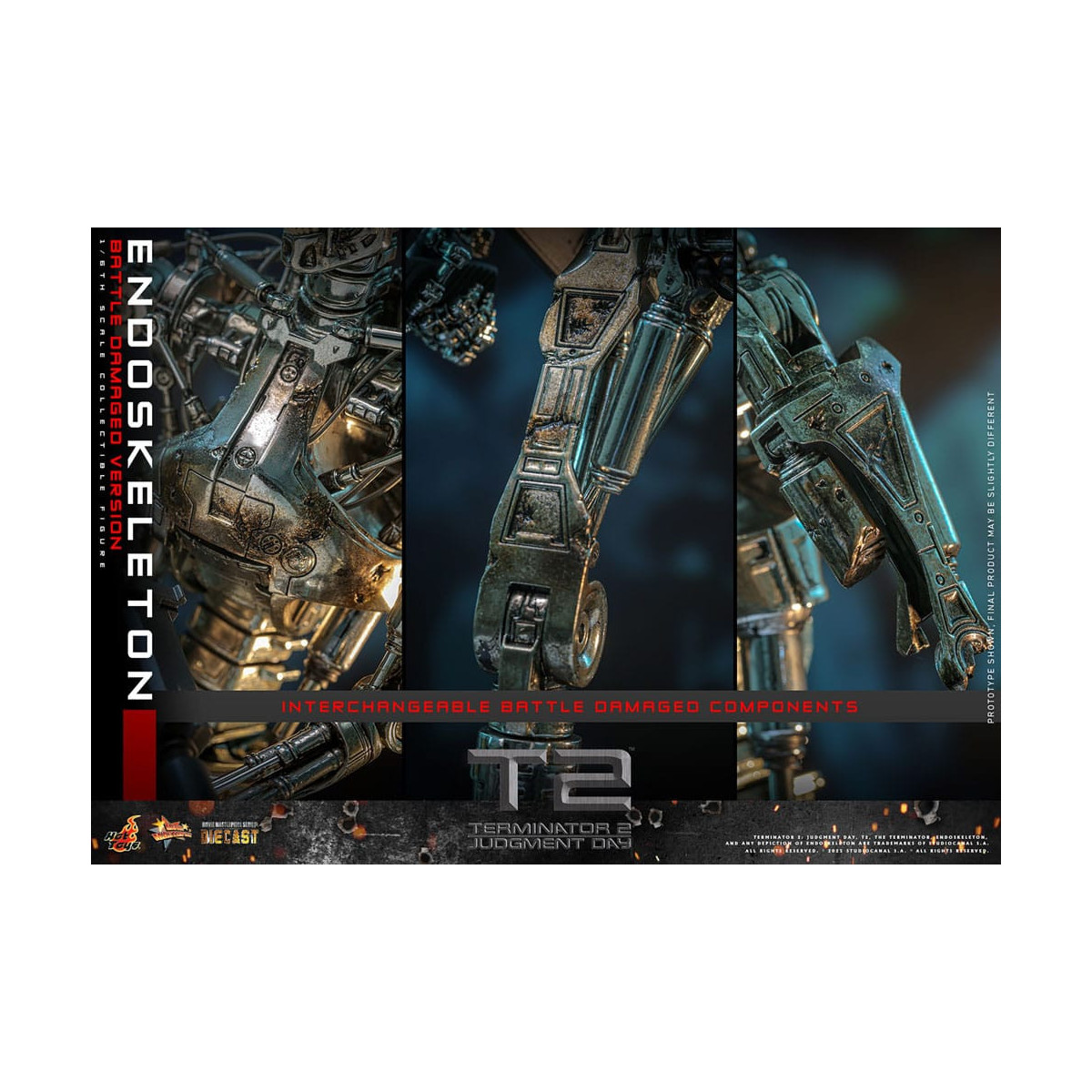 Hot Toys - Terminator 2: Judgment Day MMS 1/6 - Endoskelett (Battle Damaged Version) Die cast MMS840D77