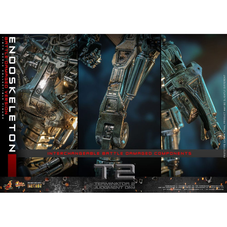 Hot Toys - Terminator 2: Judgment Day MMS 1/6 - Endoskelett (Battle Damaged Version) Die cast MMS840D77