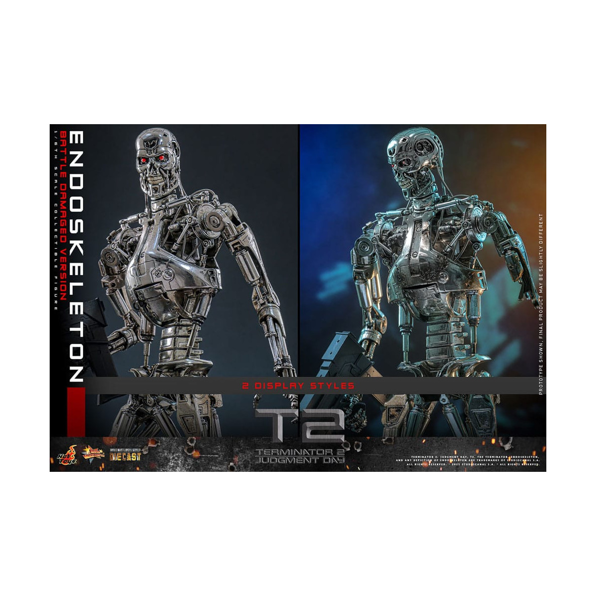 Hot Toys - Terminator 2: Judgment Day MMS 1/6 - Endoskelett (Battle Damaged Version) Die cast MMS840D77