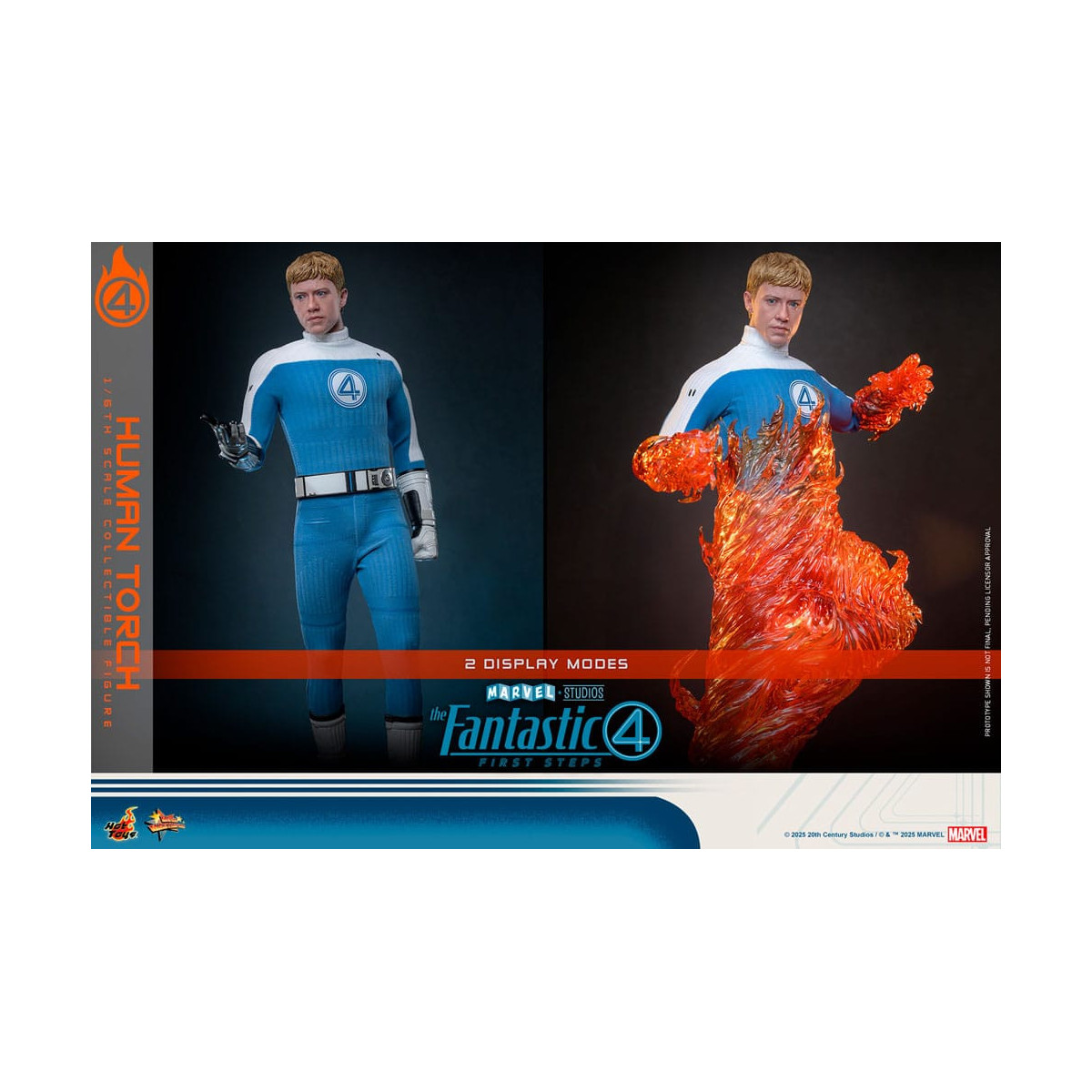 Hot Toys Marvel - Fantastische Vier: Erste Schritte - Menschliche Fackel MMS 1/6 - Johnny Storm