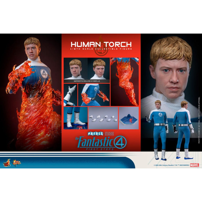 Hot Toys Marvel - Fantastische Vier: Erste Schritte - Menschliche Fackel MMS 1/6 - Johnny Storm