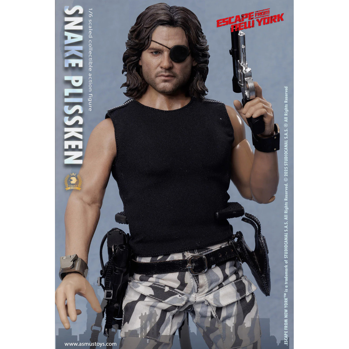 Asmus Toys - Snake Plissken Geformtes Haar 1/6 - Flucht aus NY