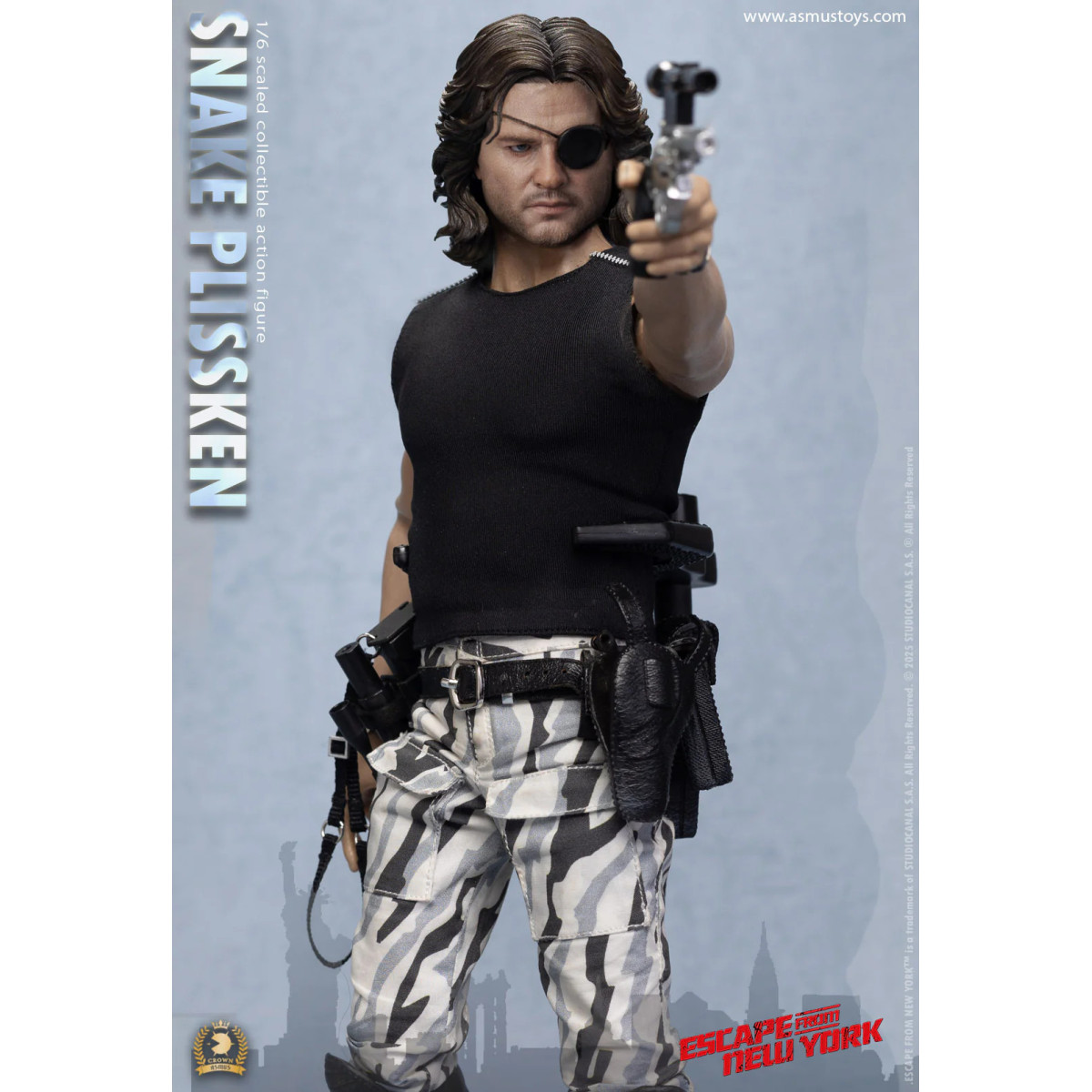 Asmus Toys - Snake Plissken Geformtes Haar 1/6 - Flucht aus NY