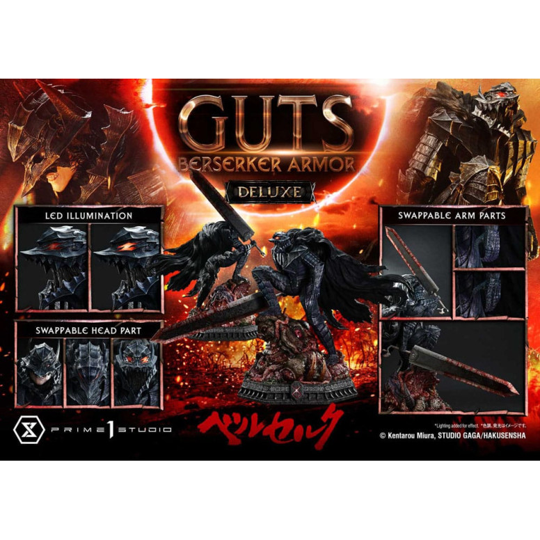 Prime 1 Studio Berserk - Guts Berserker Rüstung (Grunbeld vs. Guts) Deluxe Bonus Version 1/4 Ultimate Premium Masterline