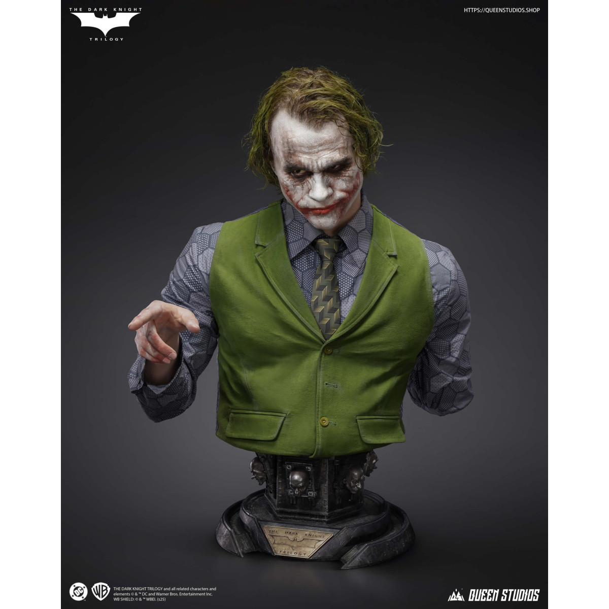 Queen Studios -  DC Comics - Der Joker (The Dark Knight) Lebensgroße Büste