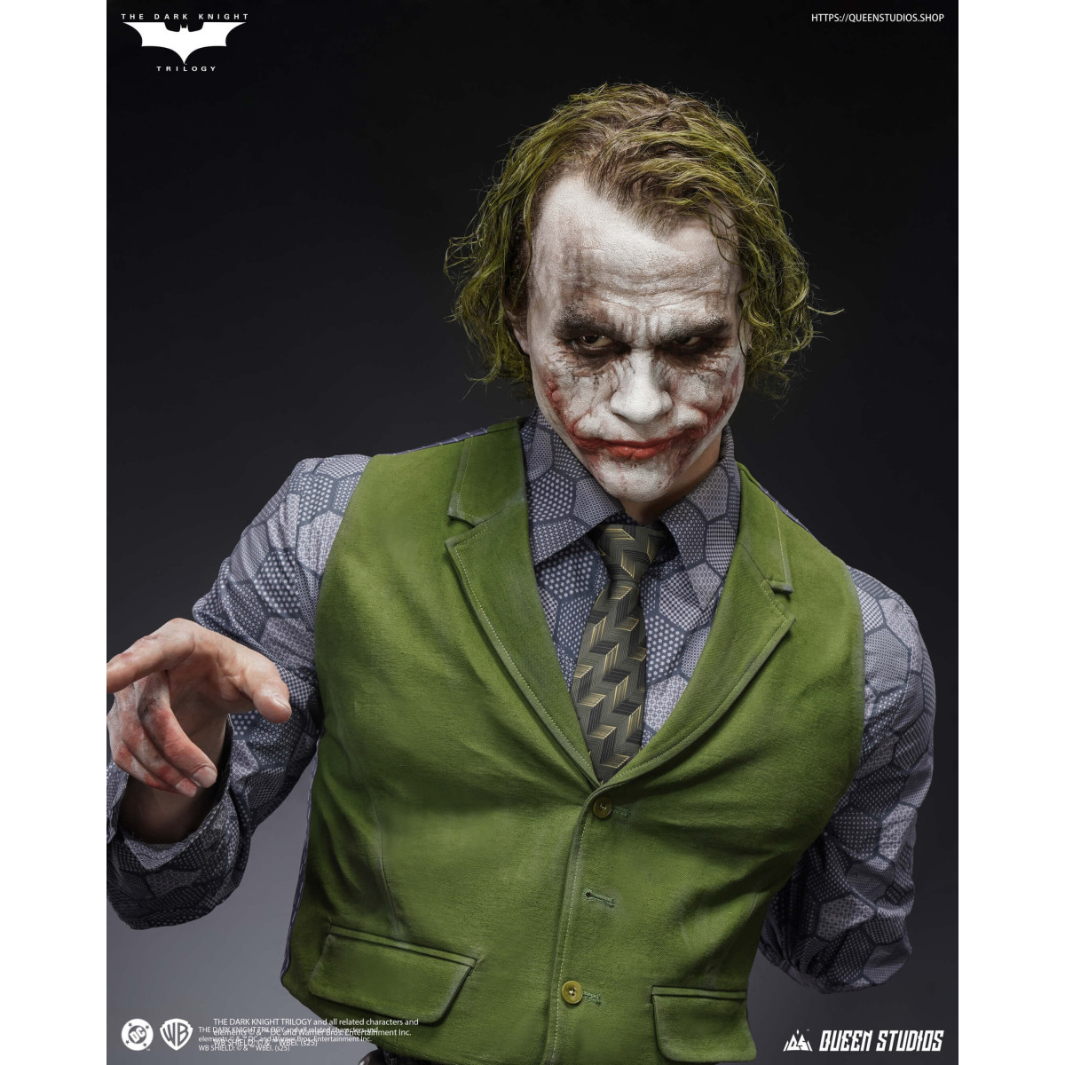 Queen Studios -  DC Comics - Der Joker (The Dark Knight) Lebensgroße Büste